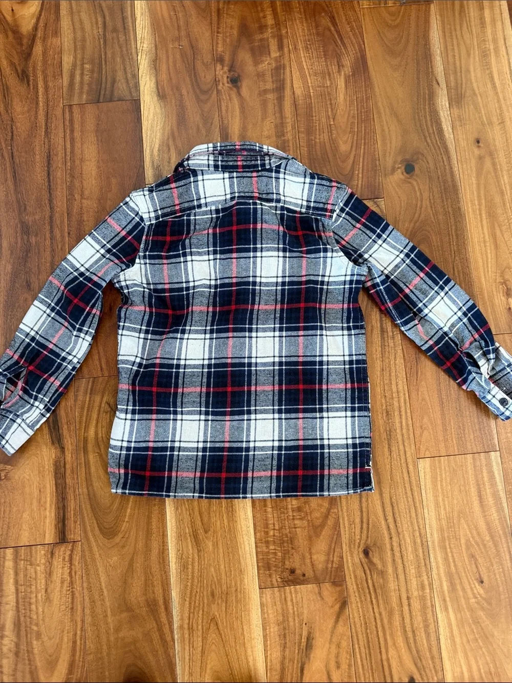 GAP Navy, White & Red Plaid Button-Down Shirt